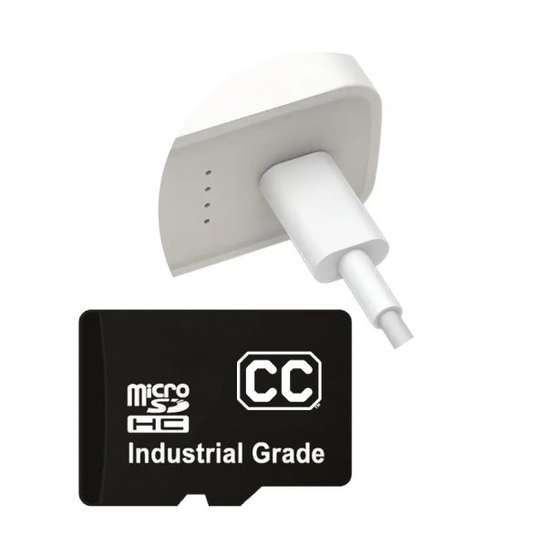 MicroSD card and USB power adapter for air-gapped operation