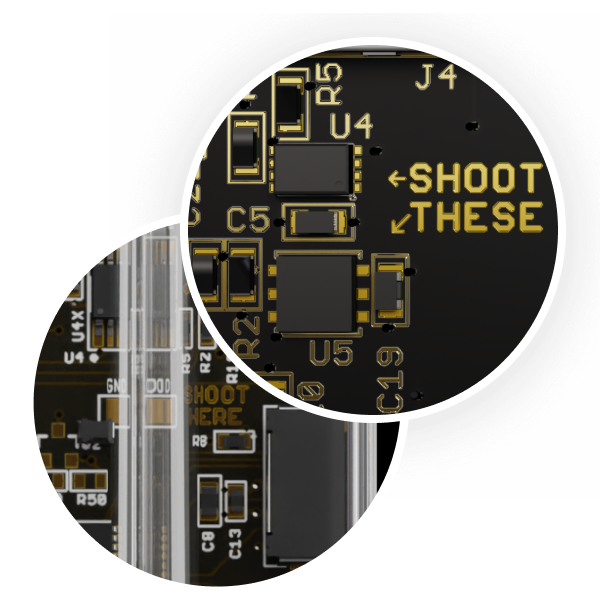 Close-ups of secure elements on COLDCARD Q and COLDCARD Mk5